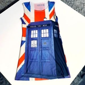 DONATED 🫂 Her Universe Doctor Who Union Jack TARDIS bodycon dress